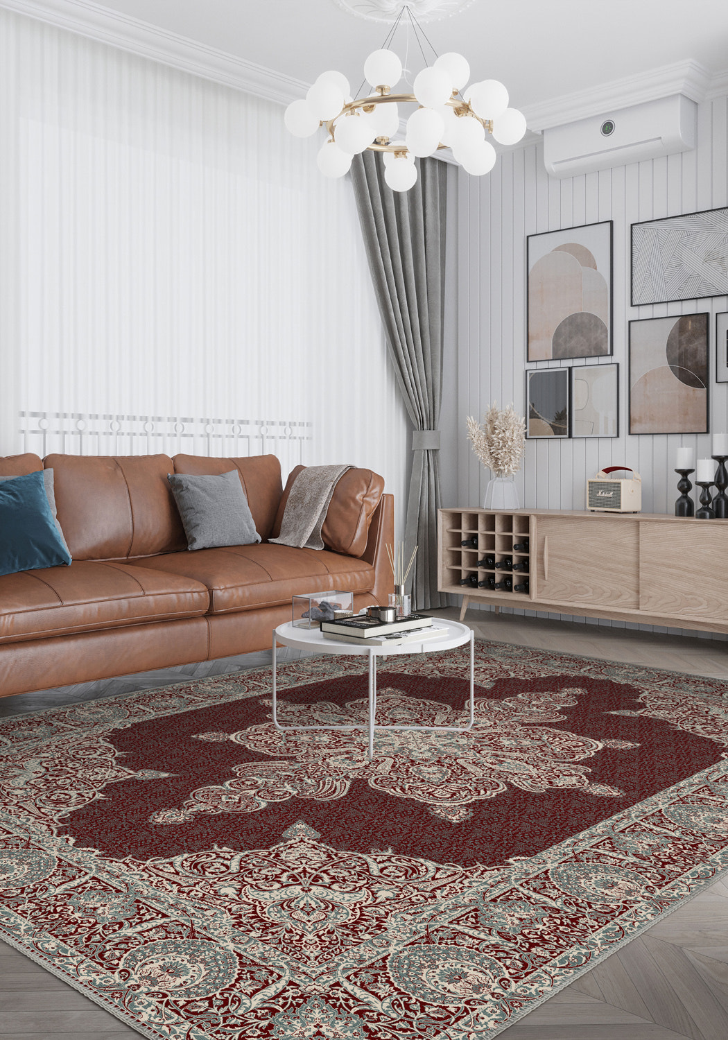 Farinda Burgundy Persian Rug
