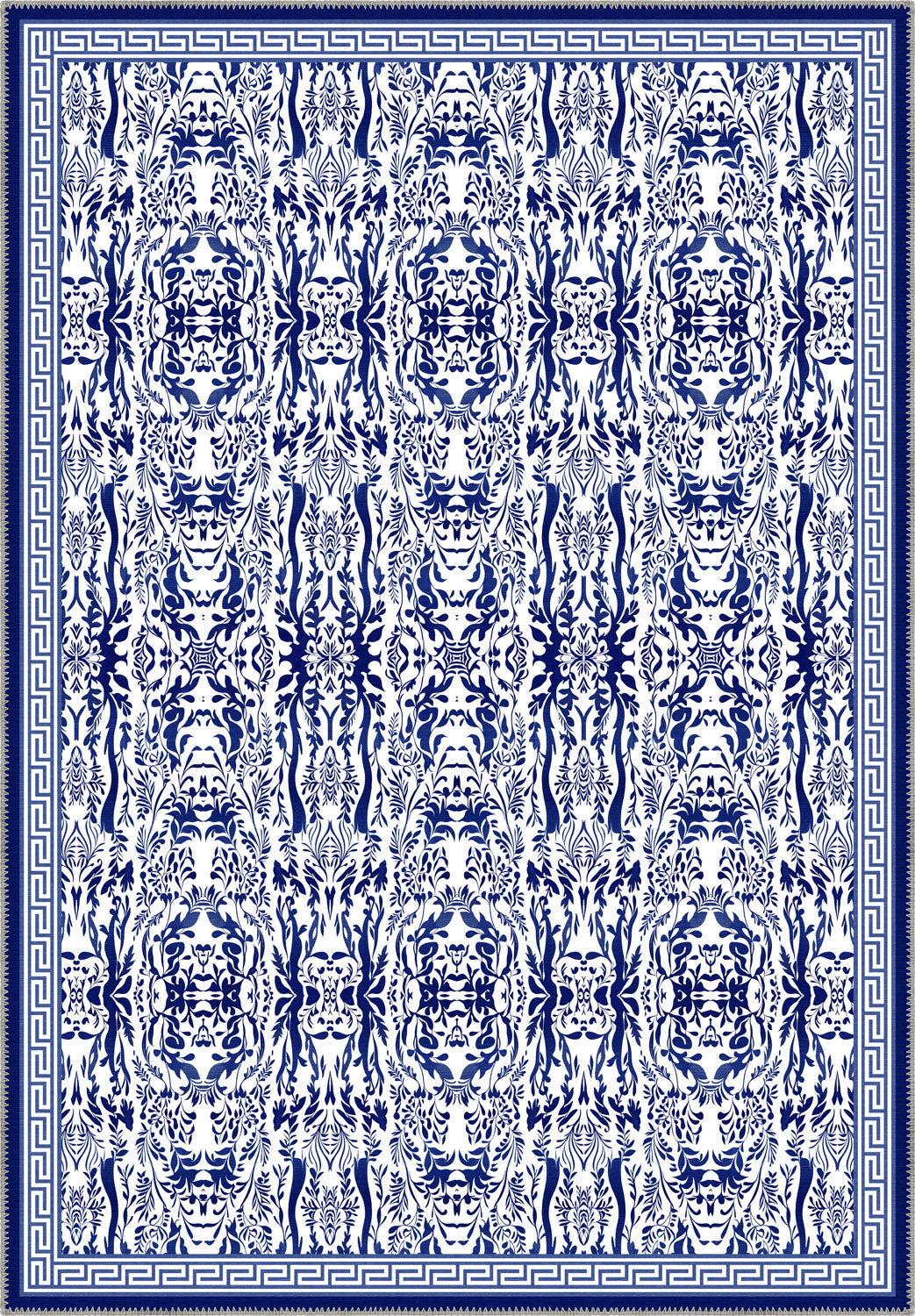 Aveline French Blue Foliage Rug