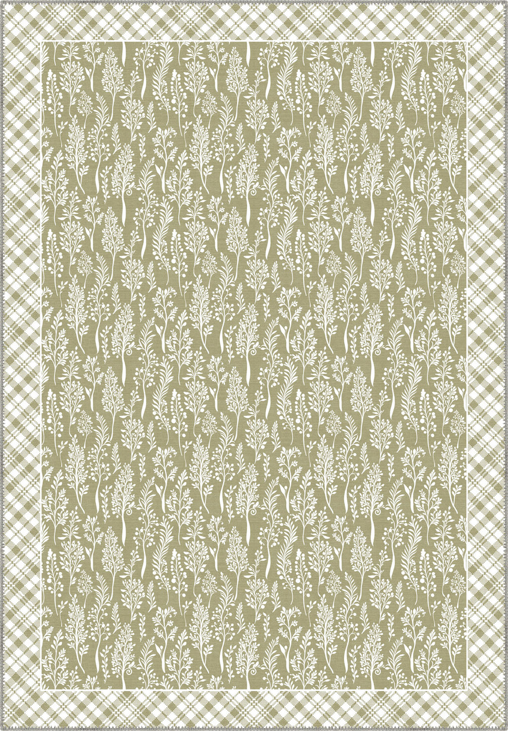 Alder Floral Sage Green Rug