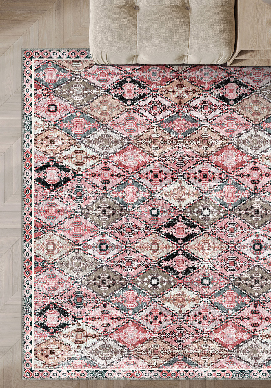 Romilly Pink Tribal Kilim Rug