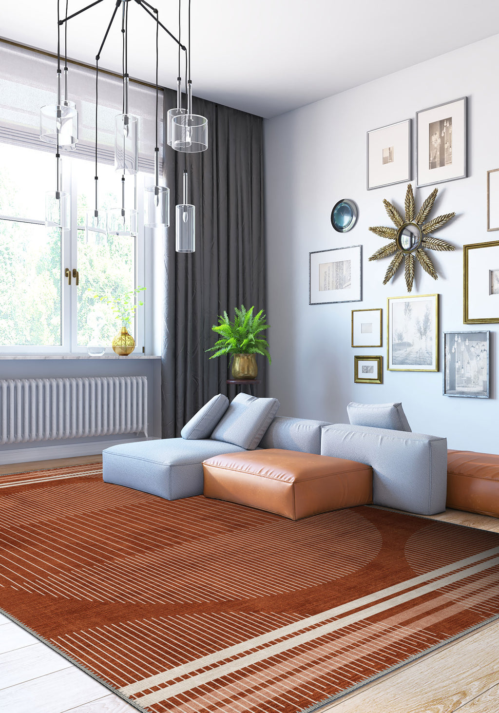 Modern rug for living room.