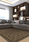 Rustic brown rug for living room.