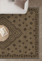 Hessian rug for living room.