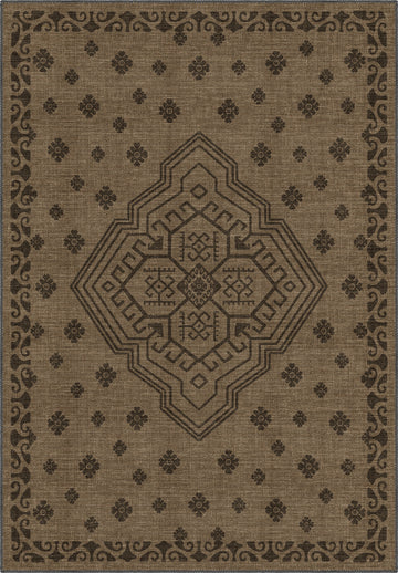 Brown hessian rug, rustic rug.