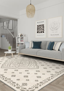White scandi rug for living room.