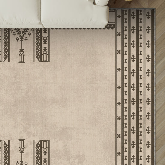 Beige Scandi Rug for Living Room