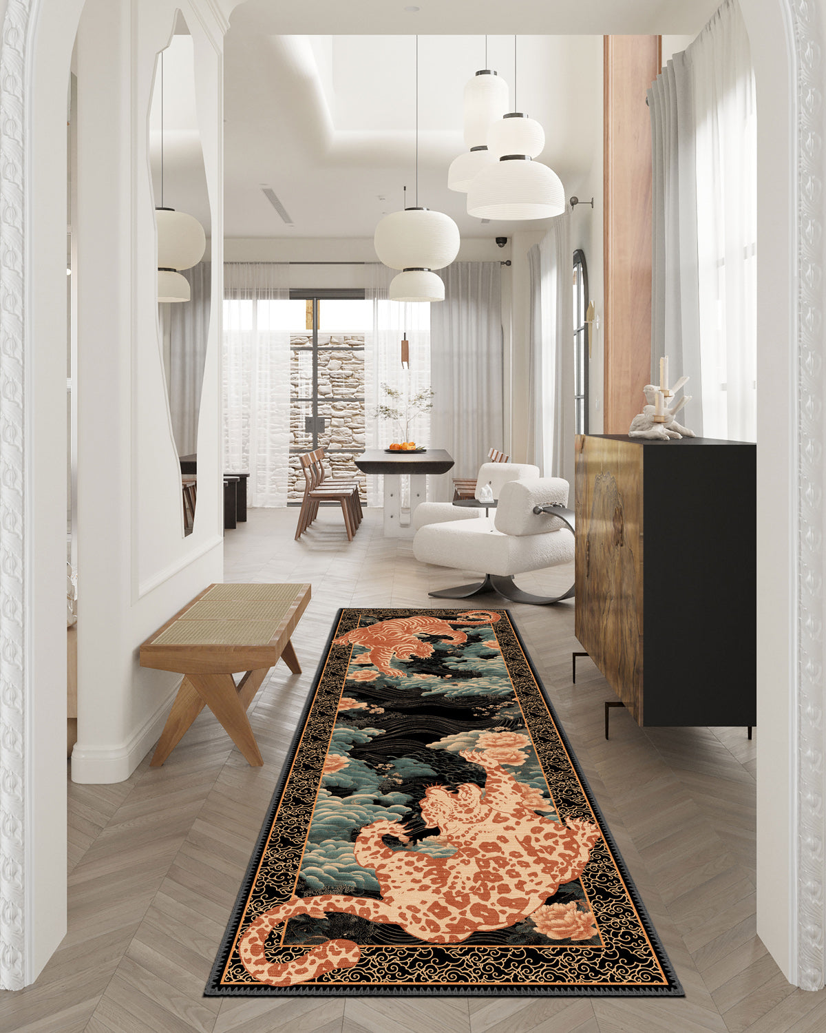 Akira Japanese Tiger Rug | Washable Rug – Rugette