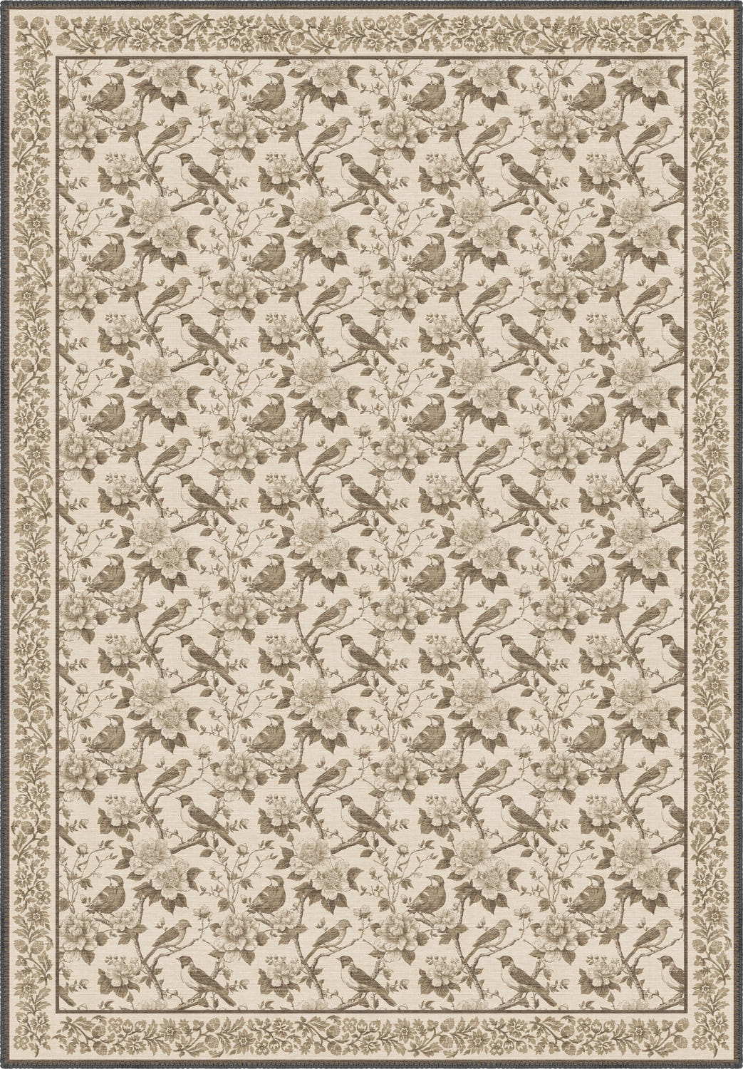 Isolde Taupe Bird Rug