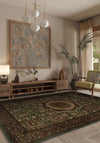 Yasmin Deep Green Mamluk Rug