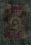 Teal and purple vintage rug for living room.