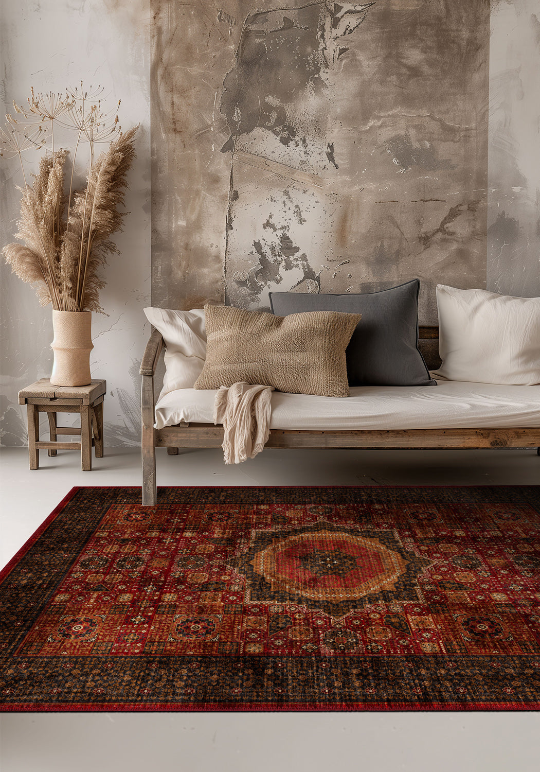 Yasmin Red Persian Rug | Rugette Mamluk Rug for Living Room