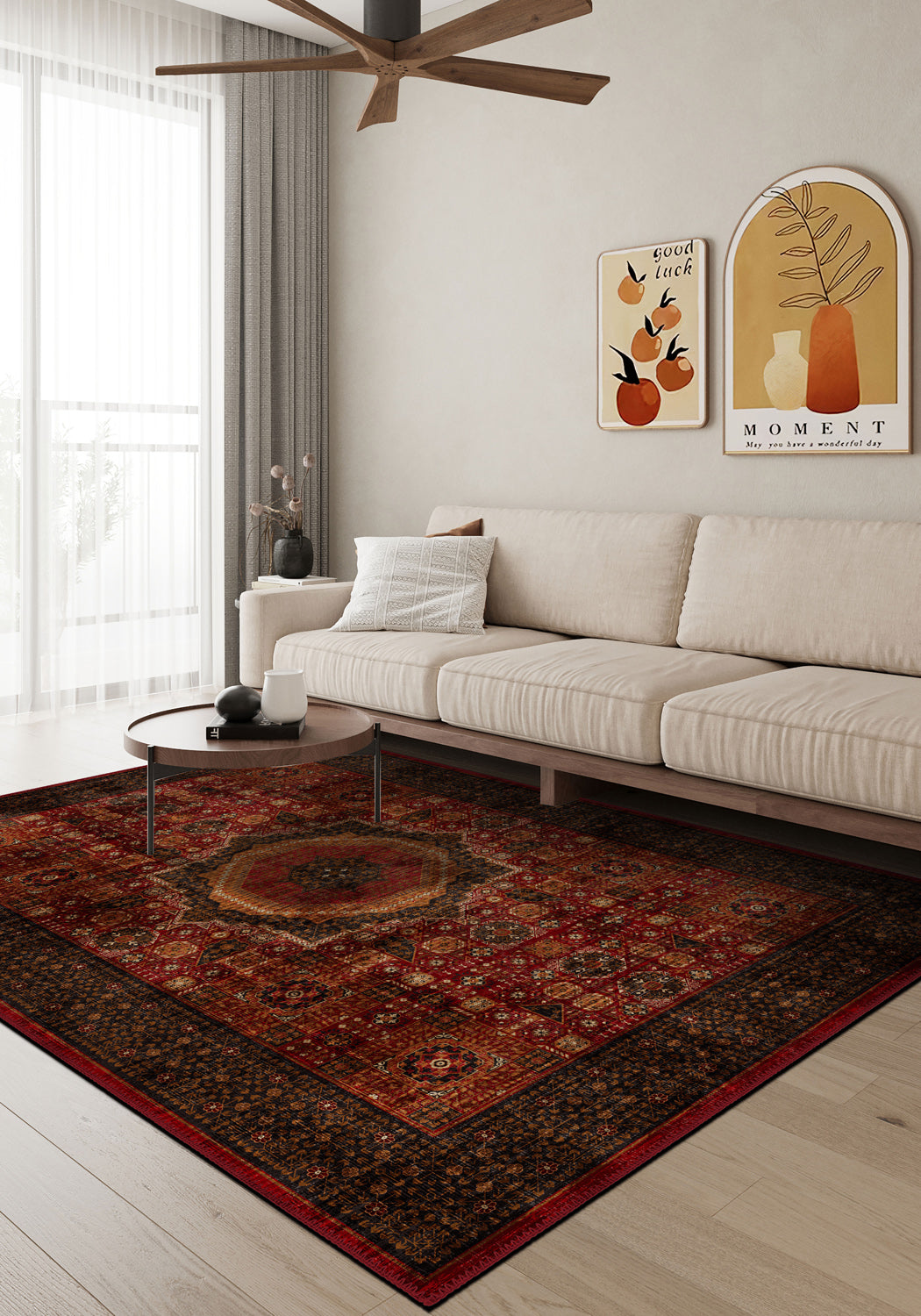 Yasmin Red Persian Rug | Rugette Mamluk Rug for Living Room