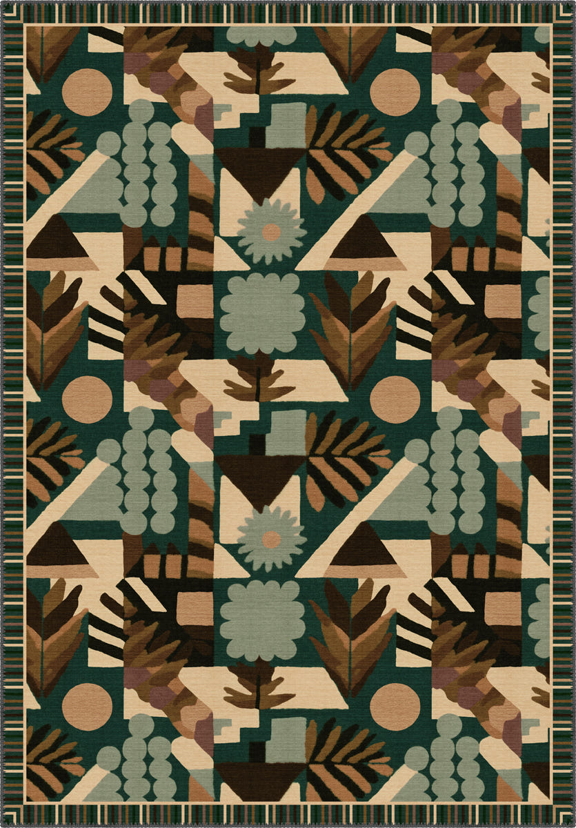 Zinnia Green Bauhaus Rug