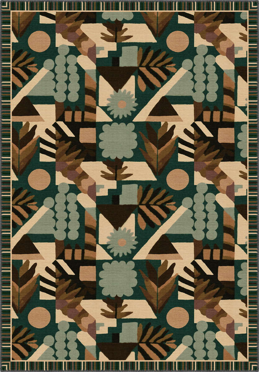 Zinnia Green Bauhaus Rug