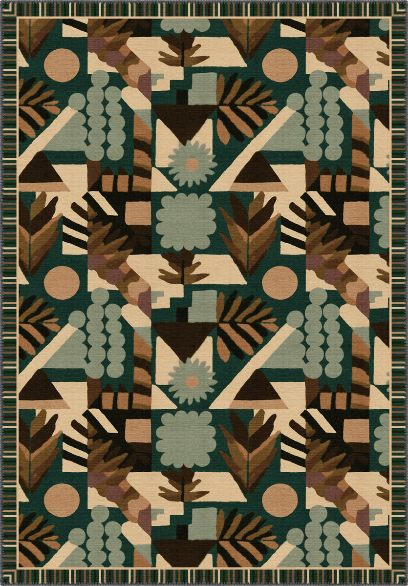 Zinnia Green Bauhaus Rug