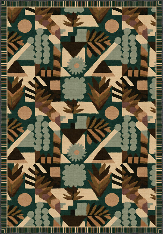 Zinnia Green Bauhaus Rug