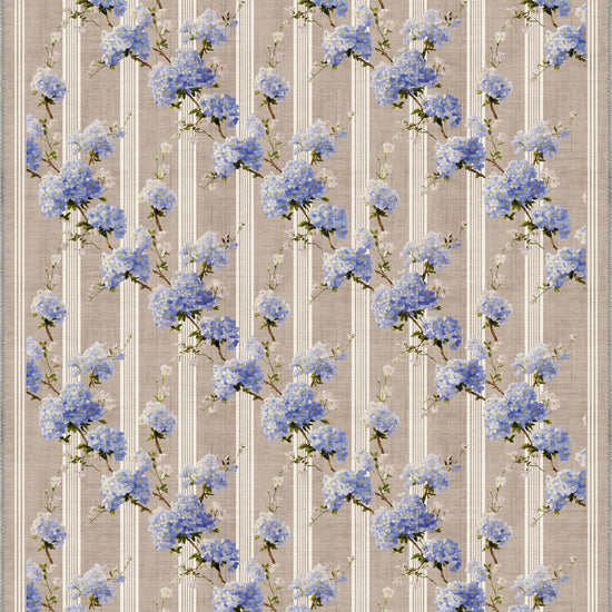 Romantic floral rug with hydrangeas.