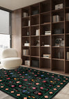 Floral kilim rug for living room.