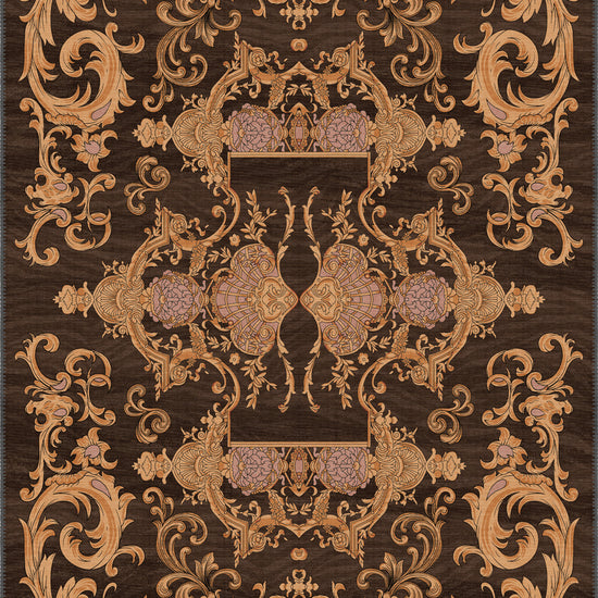 Brown baroque rug