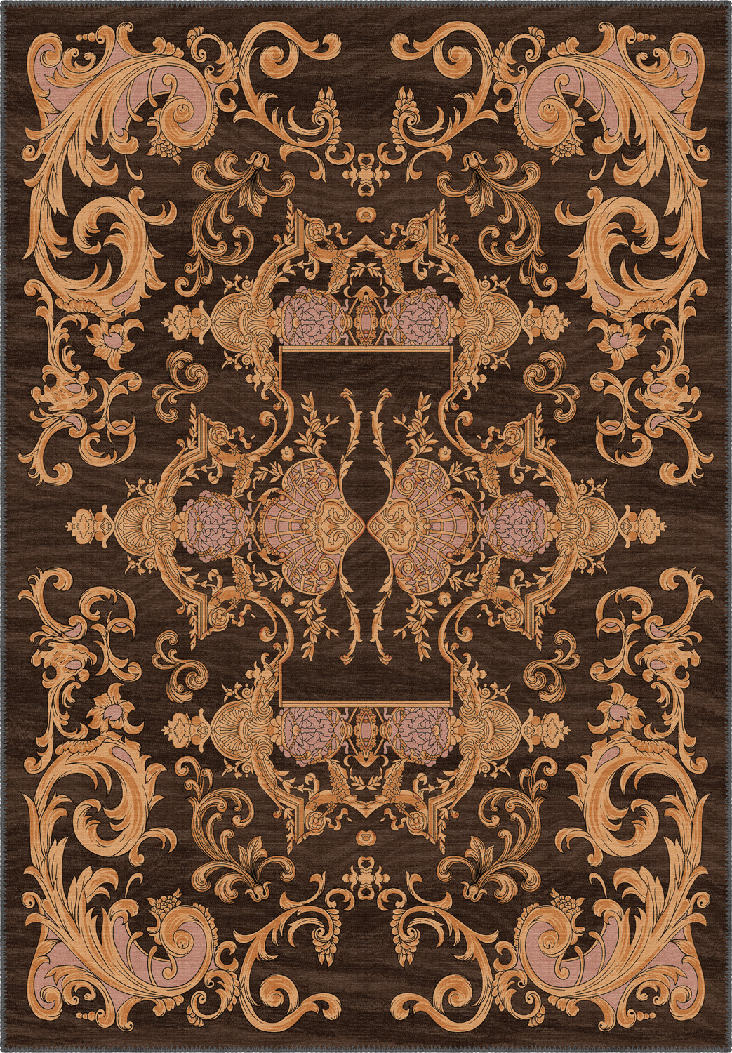 Brown baroque rug