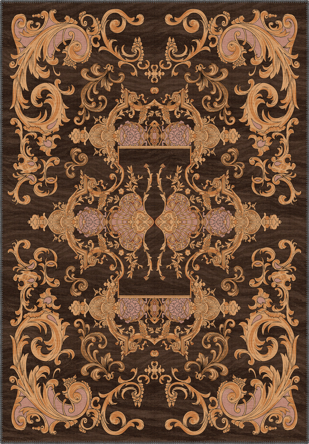 Brown baroque rug