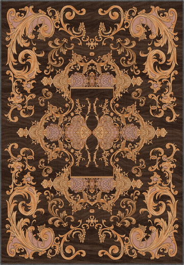 Brown baroque rug