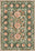 Green suzani rug with ethnic motifs.
