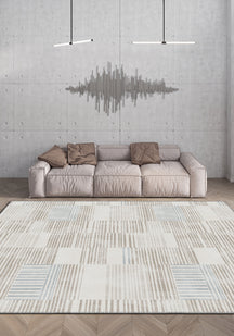 Modern striped rug for living room.