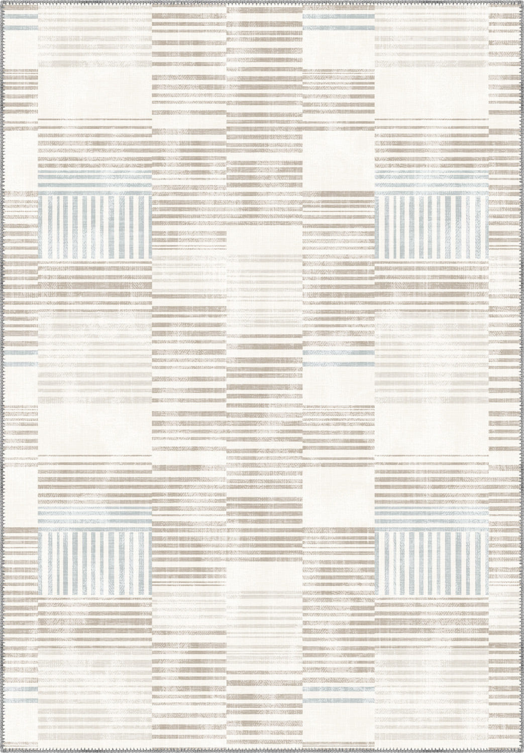 Modern minimalist rug in cream tones.