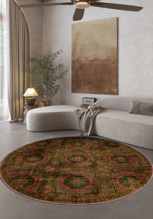 Round persian rug for living room.