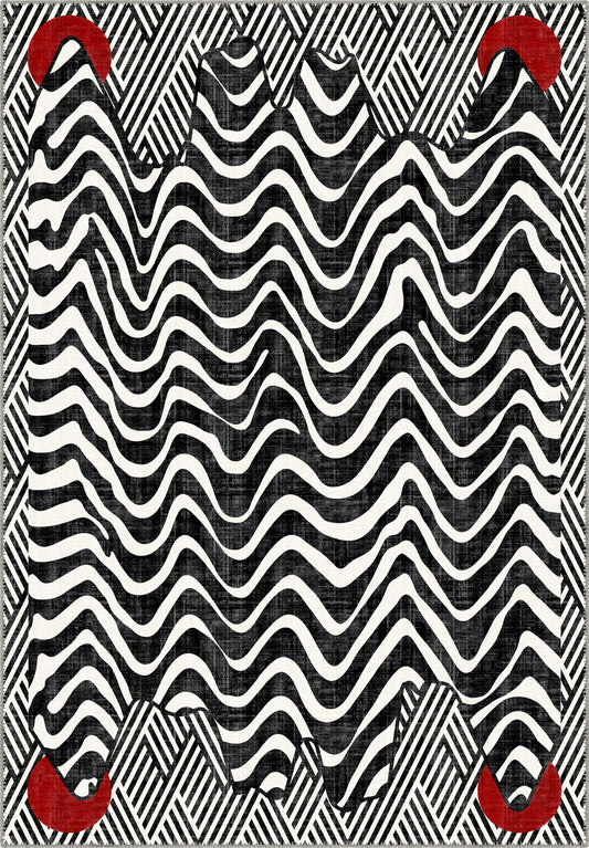 Vespera Striped Black and White Rug