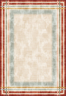Colorful cream rug for living room.
