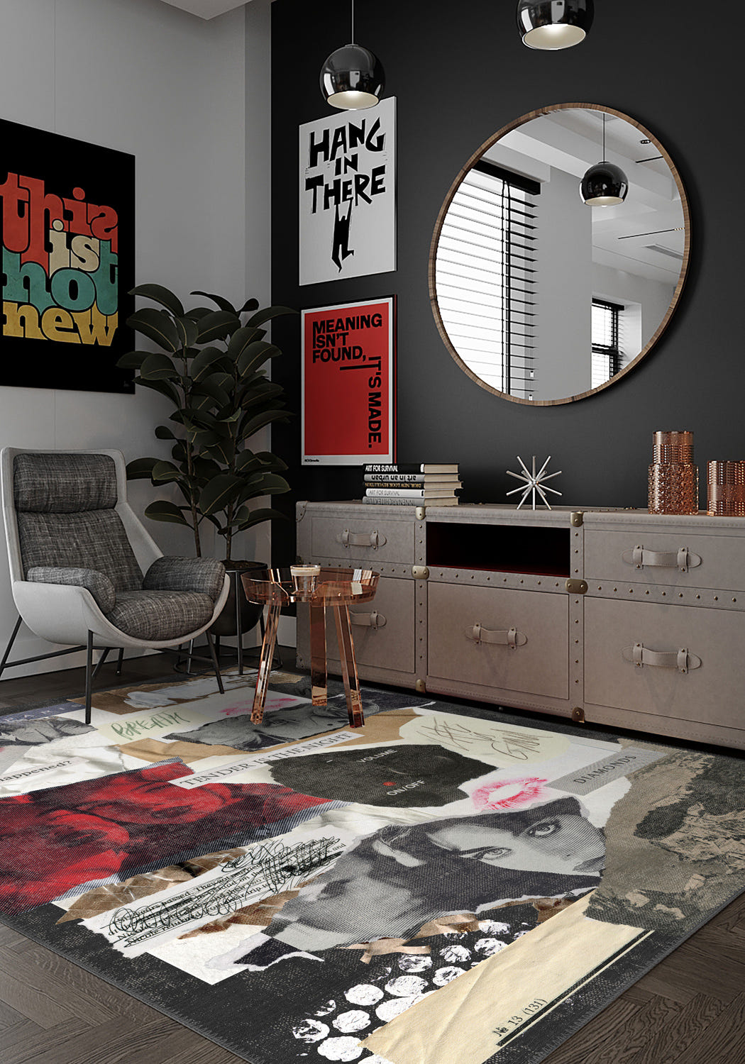 Sabine Contemporary Pop Art Rug