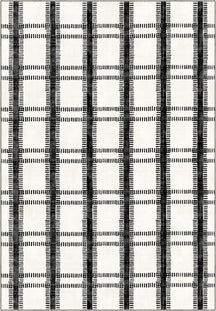 Black and white striped rug