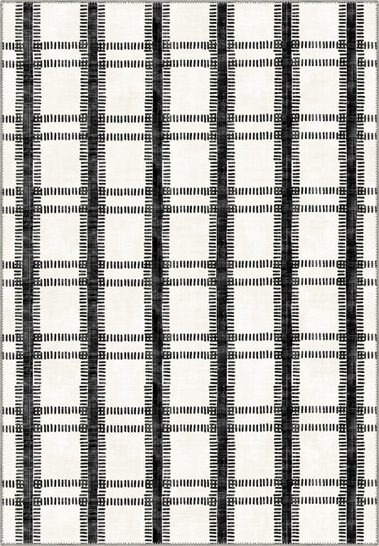 Jessamine Black and White Striped Rug