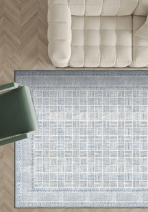 Vincent Geometric Blue Rug