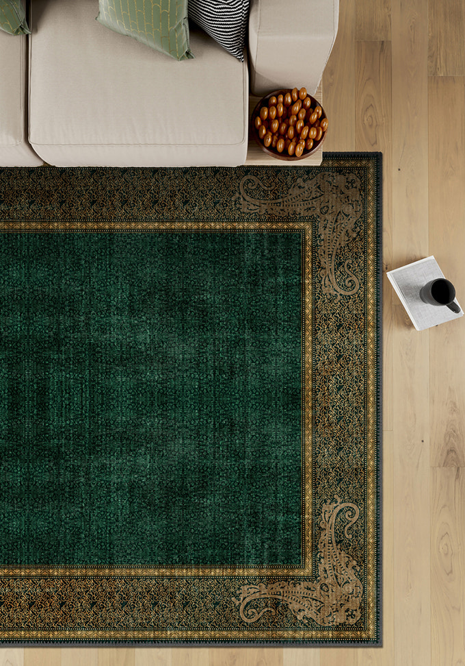 Sultana Green Victorian Rug