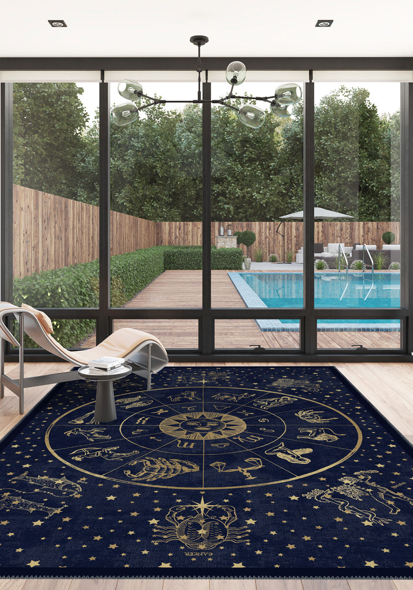 Vega Navy Zodiac Rug