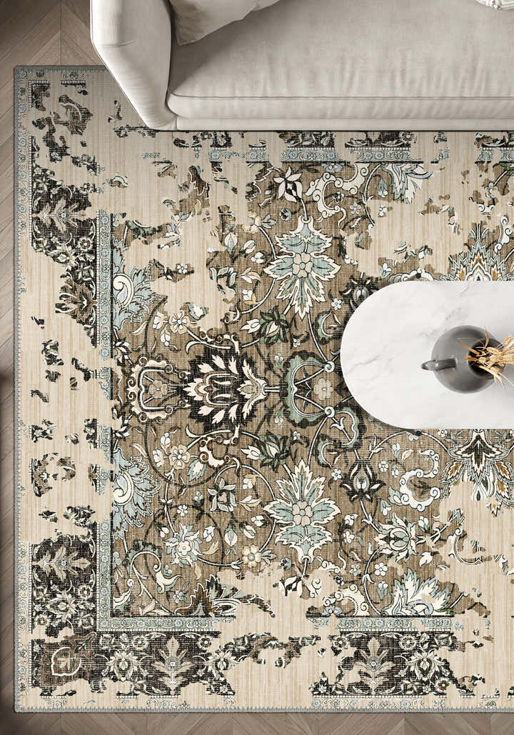 Sorelle Beige Distressed Rug