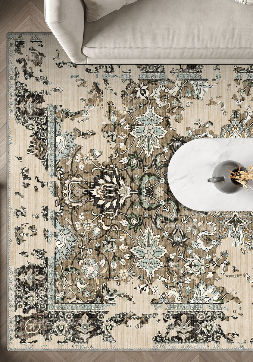 Sorelle Beige Distressed Rug