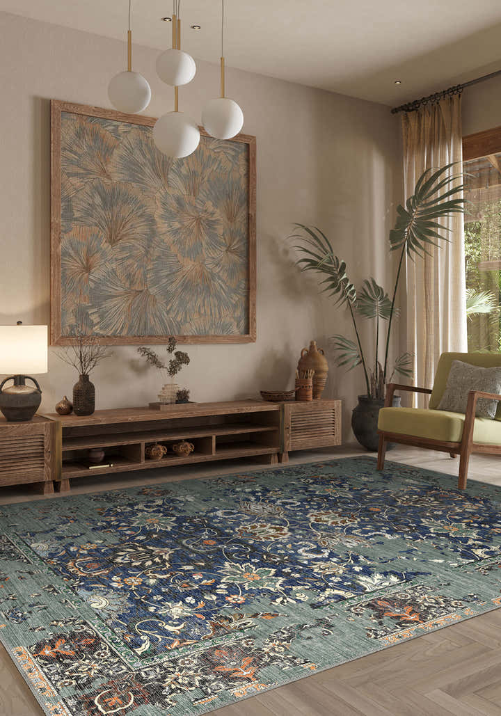 Sorelle Blue Distressed Rug