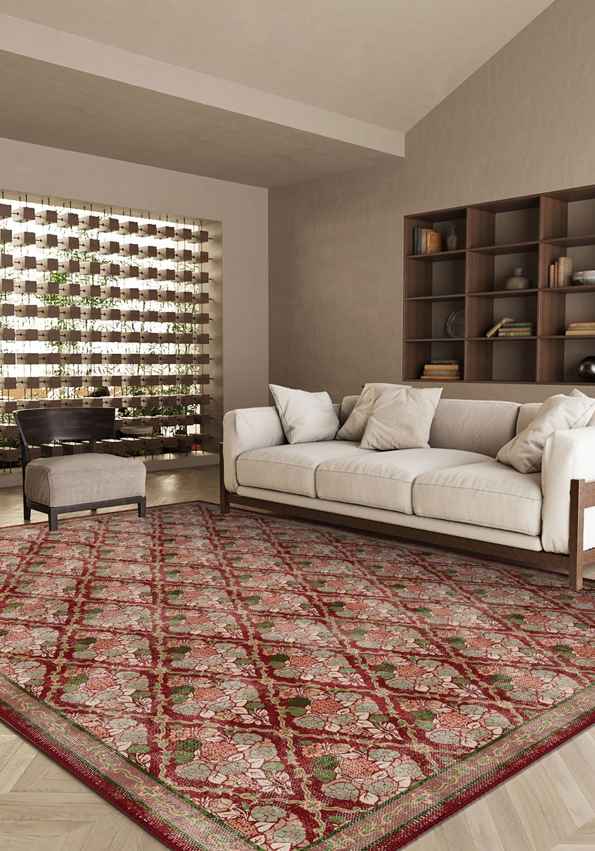Willow Floral Burgundy Rug