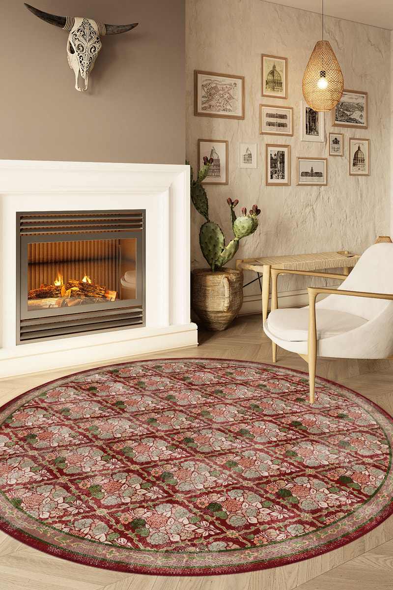 Willow Floral Burgundy Rug
