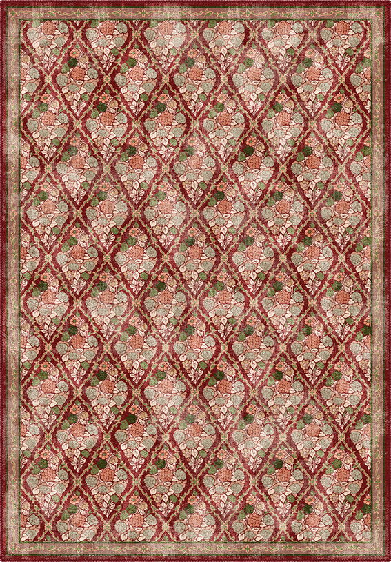 Willow Floral Burgundy Rug