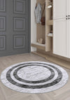 Vincent Bordered Black and White Rug