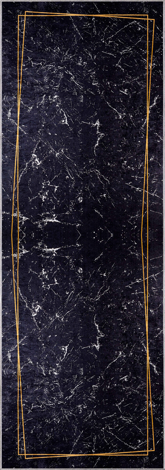 Kaida Black Marble Rug