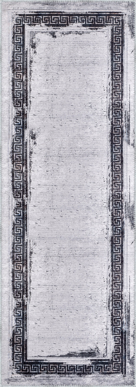 Maris Black and White Modern Rug