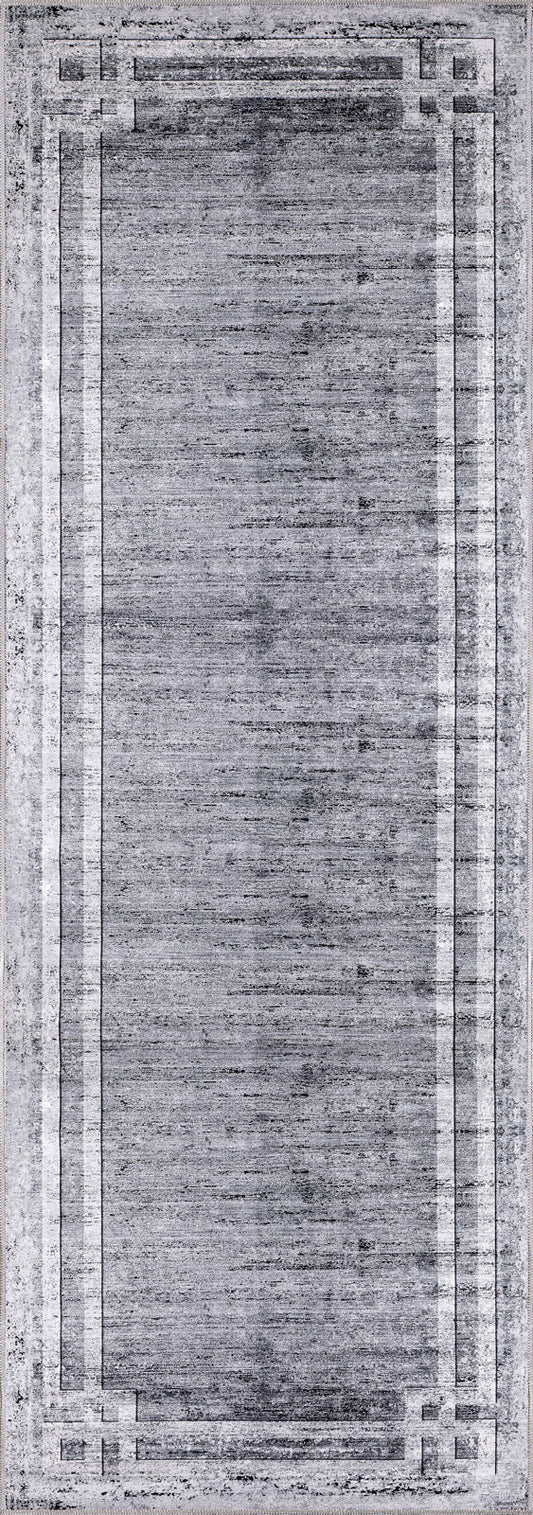 Ayden Grey Bordered Rug