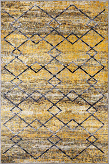 Alice Yellow Modern Washable Rug