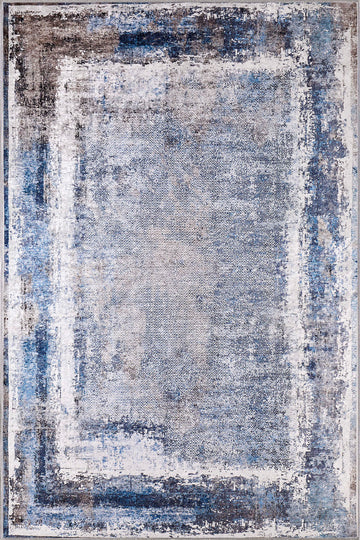 Savannah Blue Abstract Washable Rug